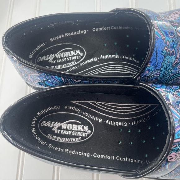 EASY WORKS LYNDEE BLUE PAISLEY WORK NURSING SHOE SIZE 8 - Picture 3 of 10